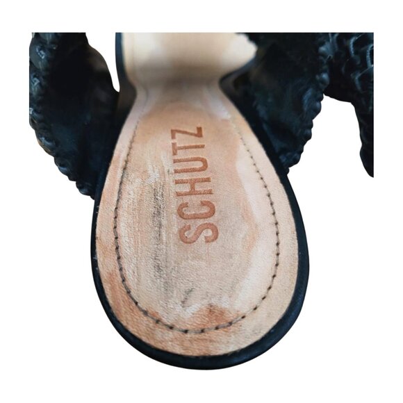 SCHUTZ Brazil Made 2 Straps Braided Sandal in Black Sz 7.5 B - Picture 7 of 10